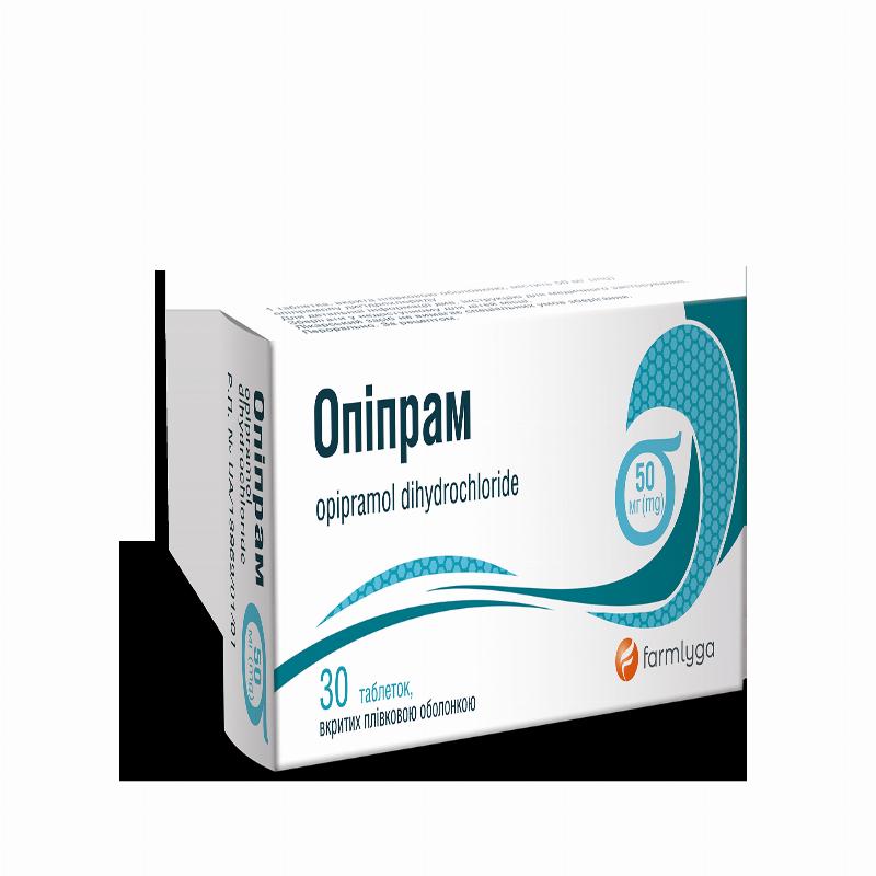 Опіпрам табл в/пл об 50мг №30(10х3) бліс карт пач
